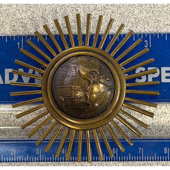 Jan Michaels Atomic MCM Style Starburst Globe Brooch, Vintage - Picture 4 of 4